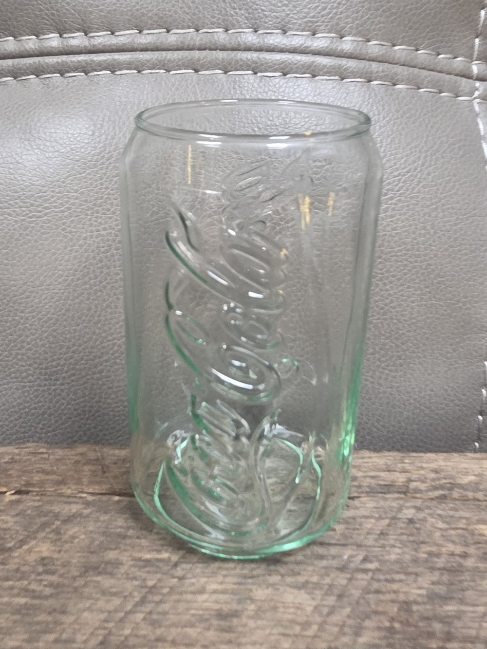Vintage Coca-Cola Georgia Green 12oz Can-Shaped Drinking Glass ~ Bin 1C